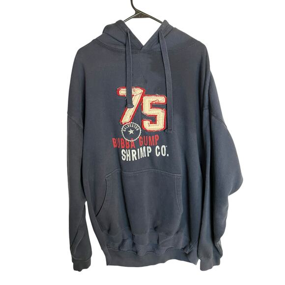 Bubba Gump Mens Hoodie Sweatshirt Pullover Grunge Blue Thrashed Grunge 2XL - Picture 4 of 8